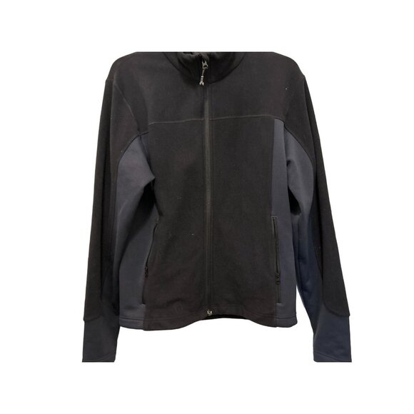 VAUDE Size Med Full Zip Jacket Sweatshirt Black Fleece - Picture 8 of 10